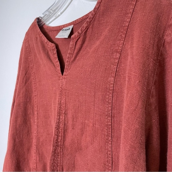 CALIFORNIA THREADS 2 Piece Set Vintage Linen Lagenlook Boho Top Pants Made USA - Picture 6 of 16